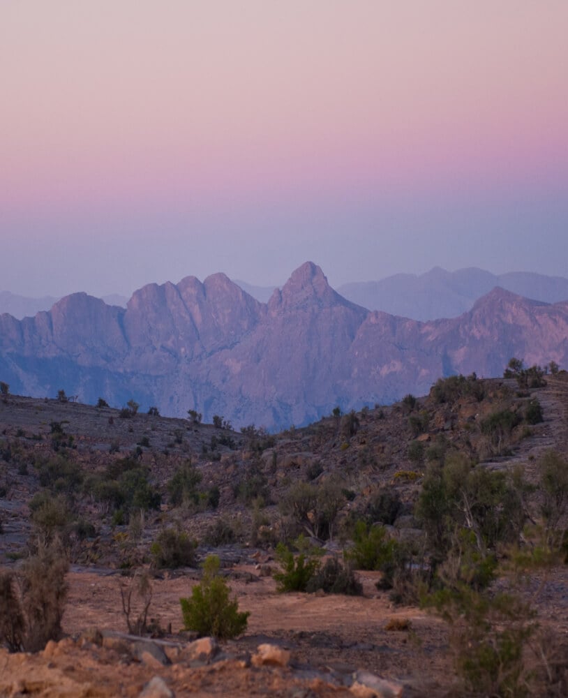 Al Hajar mountains at dusk
